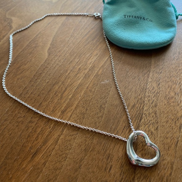 Tiffany & Co Elsa Peretti Open Heart Silver Necklace - Picture 2 of 3